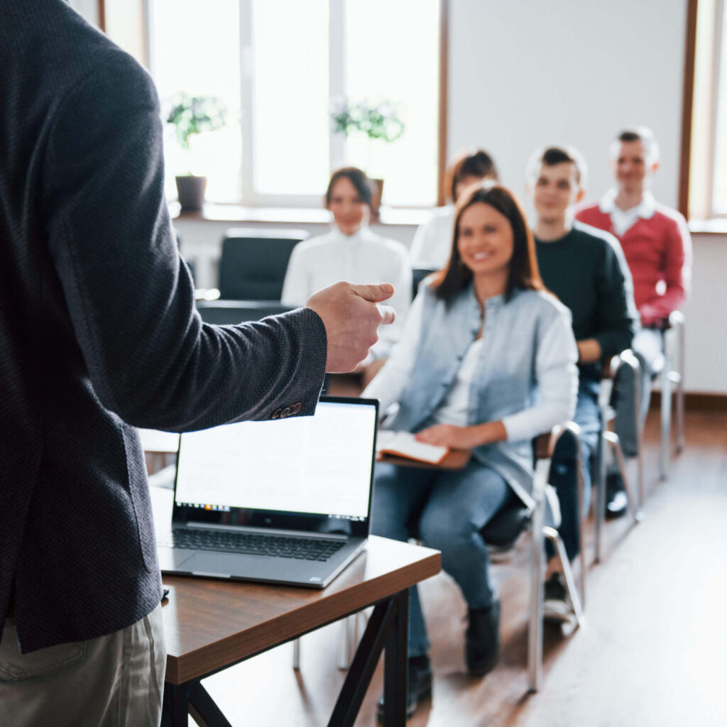 Cheerful Mood Group People Business Conference Modern Classroom Daytime Edited Scaled